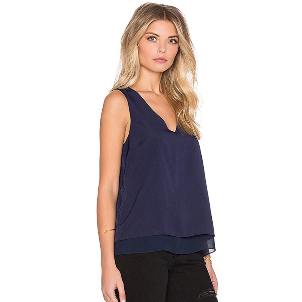 1. STATE Short Sleeve Double Layer Tank Top - Picture 2 of 6
